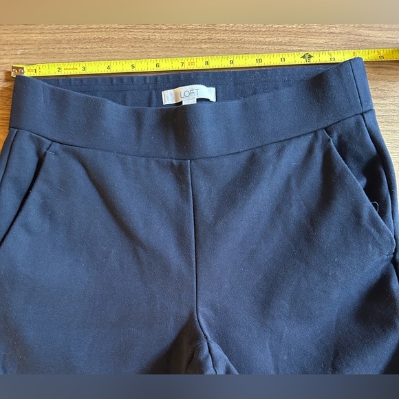 Loft size S women’s navy flat front stretch slacks, dress pants, work, classic - Picture 5 of 7